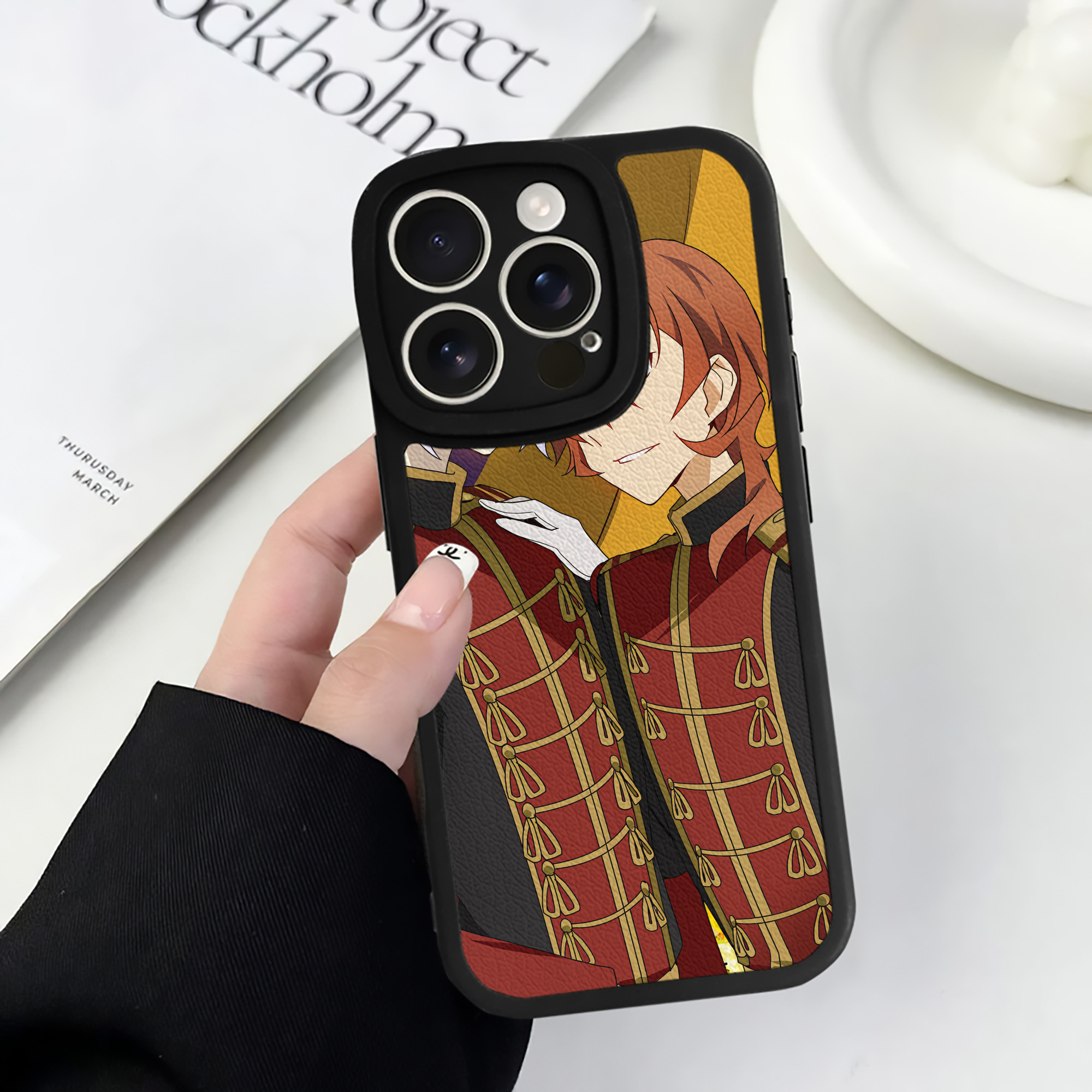 （画像用） 文豪ストレイドッグス Bungo Stray Dogs 【iPhone 16シリーズ対応】シリコンスマホケース（レザー調） 材質：シリコン